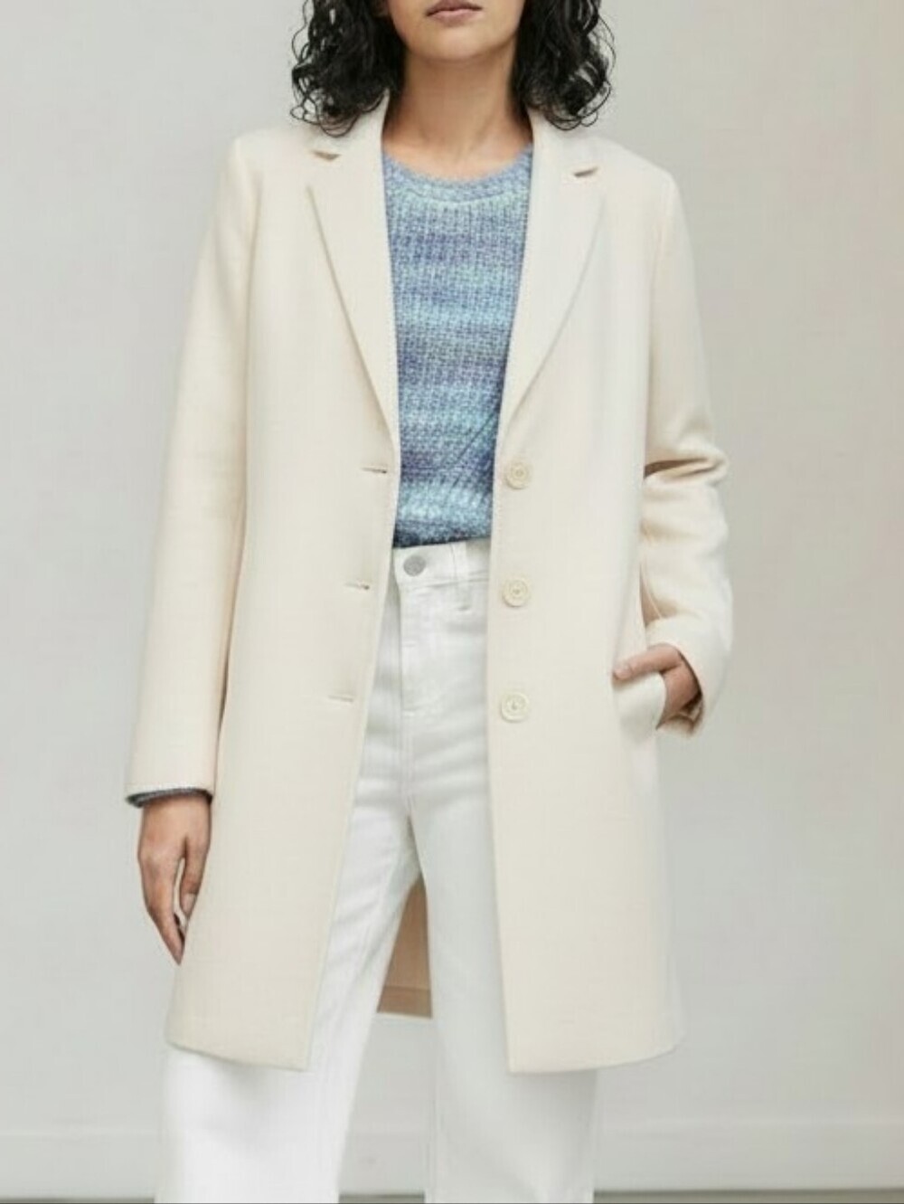 Banana Republic Wool Blend Unlined Double-Face Topcoat Jacket Coat